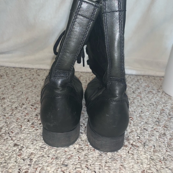 Steve Madden Black Leather Troopa Combat Boots - Picture 6 of 7